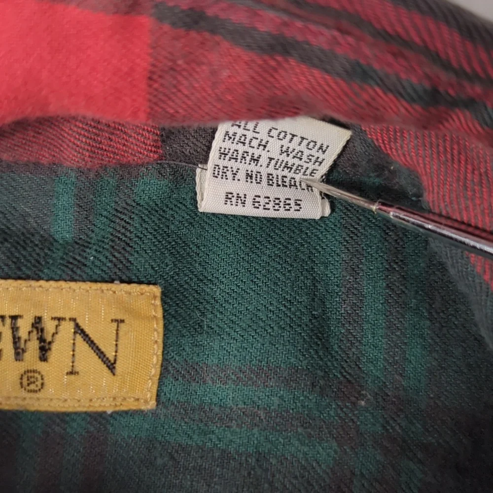 Ruff Hewn Upcycled Red and Green Plaid Shirt With‎ Quilt Back Patch Women's XL - Picture 5 of 5